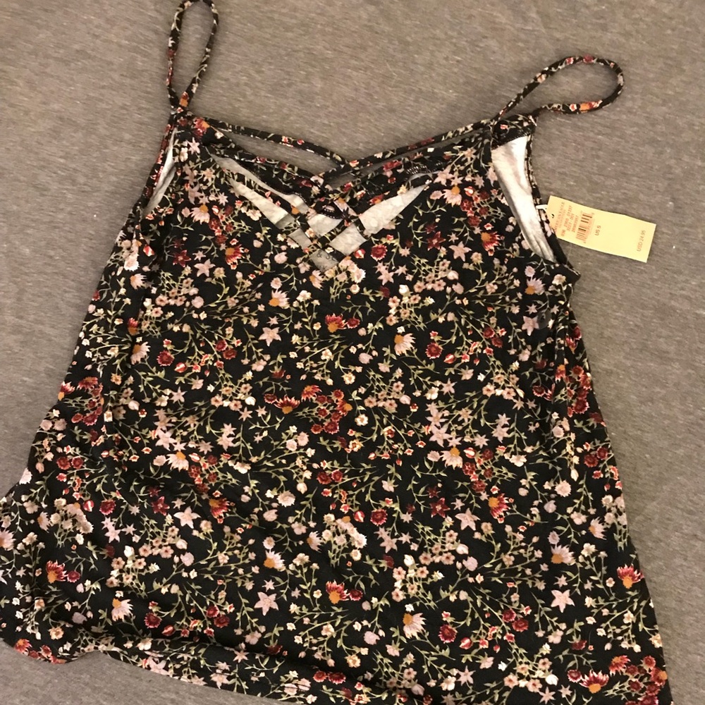 American Eagle Floral Crop Tank